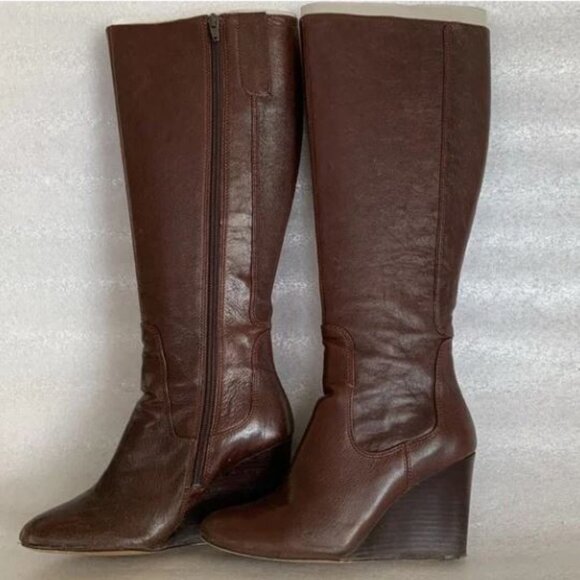 Nine West Women’s Brown Wedged Boots Size 6.5 - Picture 1 of 13